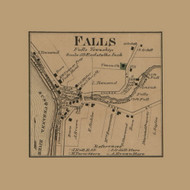 Falls Village, Pennsylvania 1869 Old Town Map Custom Print - Wyoming Co.
