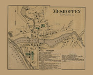 Meshoppen Village, Pennsylvania 1869 Old Town Map Custom Print - Wyoming Co.
