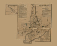 Nicholson and West Nicholson Villages, Pennsylvania 1869 Old Town Map Custom Print - Wyoming Co.
