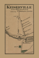 Keiserville, Washington Township, Pennsylvania 1869 Old Town Map Custom Print - Wyoming Co.