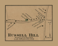 Russell Hill Village, Washington Township, Pennsylvania 1869 Old Town Map Custom Print - Wyoming Co.