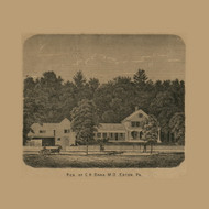 C.H. Dana MD Residence, Eaton Township, Pennsylvania 1869 Old Town Map Custom Print - Wyoming Co.