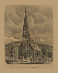 Methodist Episcopal Church, Pennsylvania 1869 Old Town Map Custom Print - Wyoming Co.