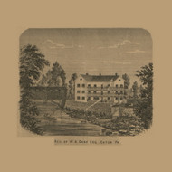 W.A. Dana Esq Residence, Eaton Township, Pennsylvania 1869 Old Town Map Custom Print - Wyoming Co.