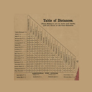 Table of Distances, Pennsylvania 1869 Old Town Map Custom Print - Wyoming Co.