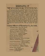 Wyoming History and County Officers, Pennsylvania 1869 Old Town Map Custom Print - Wyoming Co.