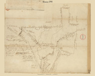 Swanzey  Swansea, Massachusetts 1795 Old Town Map Reprint - Roads Place Names  Massachusetts Archives