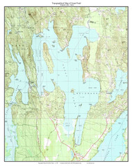 Great Pond - Belgrades 1982 - Custom USGS Old Topo Map - Maine 3