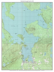 Moosehead Lake and Greenville 1989 - Custom USGS Old Topo Map - Maine 2