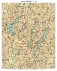 Winthrop Lakes 1899 - Custom USGS Old Topo Map - Maine 3
