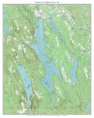 Thompson Lake 1981 - Custom USGS Old Topo Map - Maine - Lewiston-Augusta 3