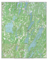 Winthrop Lakes  1966-1980 - Custom USGS Old Topo Map - Maine - Lewiston-Augusta 3