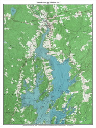 Medomak River & Waldoboro 1965 - Custom USGS Old Topo Map - Maine - Jefferson-Montville 3