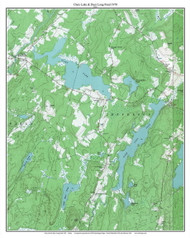 Clary Lake & Dyer Long Pond 1970 - Custom USGS Old Topo Map - Maine - Jefferson-Montville 3