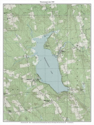 Wesserunsett Lake 1989 - Custom USGS Old Topo Map - Maine - Pittsfield-Newport 3