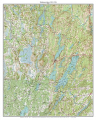 Winthrop Lakes 1941-1956 - Custom USGS Old Topo Map - Belgrade 1956 Maine 3