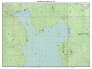 Moosehead Lake Northeast Cove 1989 - Custom USGS Old Topo Map - Maine 2