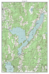 China Lake 1983 - Custom USGS Old Topo Map - Maine - Lewiston-Augusta 3