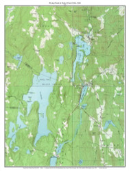 Flying Pond & Parker Pond 1966-1982 - Custom USGS Old Topo Map - Maine - Lewiston-Augusta 3