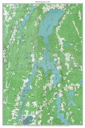 Damariscotta Lake 1965 - Custom USGS Old Topo Map - Maine - Jefferson-Montville 3