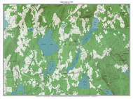 Hope Lakes 1955 - Custom USGS Old Topo Map - Maine - Jefferson-Montville 3