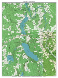 North Pond & South Pond 1965 - Custom USGS Old Topo Map - Maine - Jefferson-Montville 3