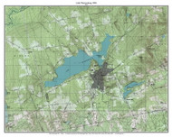 Lake Wassookeag 1984 - Custom USGS Old Topo Map - Maine - Pittsfield-Newport 3