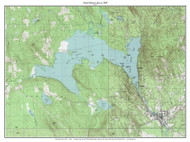 Great Moose Lake 1989 - Custom USGS Old Topo Map - Maine - Pittsfield-Newport 3