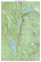 Pleasant, Barrows, and Love Lakes 1987 - Custom USGS Old Topo Map - Maine - Cooper-Northfield 4