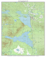 Attean Pond and Wood Pond 1989 - Custom USGS Old Topo Map - Maine Small Lakes