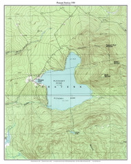 Pleasant Pond, Somerset County 1988 - Custom USGS Old Topo Map - Maine Small Lakes