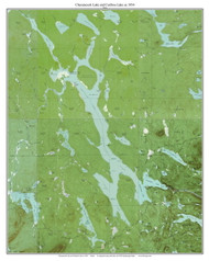 Chesuncook Lake and Caribou Lake 1954 - Custom USGS Old Topo Map - Allagash 15x15 Maine 2