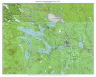 Millinocket Lake and Pemadumcook Lake 1951 - Custom USGS Old Topo Map - Allagash 15x15 Maine 2