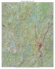 Belgrade and Winthrop Lakes 1956 - Custom USGS Old Topo Map - Belgrade 1956 Maine 3