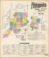 Annapolis, Maryland 1913 - Old Map Maryland Fire Insurance Index