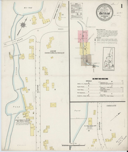 Antrim, New Hampshire 1914 - Old Map New Hampshire Fire Insurance Index ...