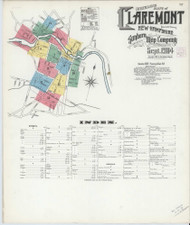 Claremont, New Hampshire 1904 - Old Map New Hampshire Fire Insurance Index