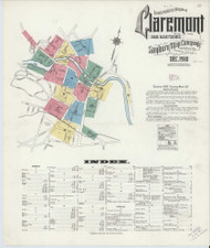 Claremont, New Hampshire 1910 - Old Map New Hampshire Fire Insurance Index