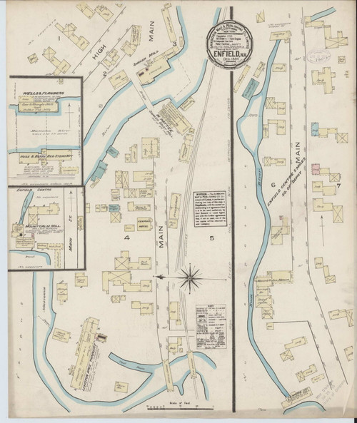 Enfield, New Hampshire 1884 Old Map New Hampshire Fire Insurance Index OLD MAPS