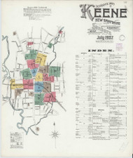 Keene, New Hampshire 1902 - Old Map New Hampshire Fire Insurance Index