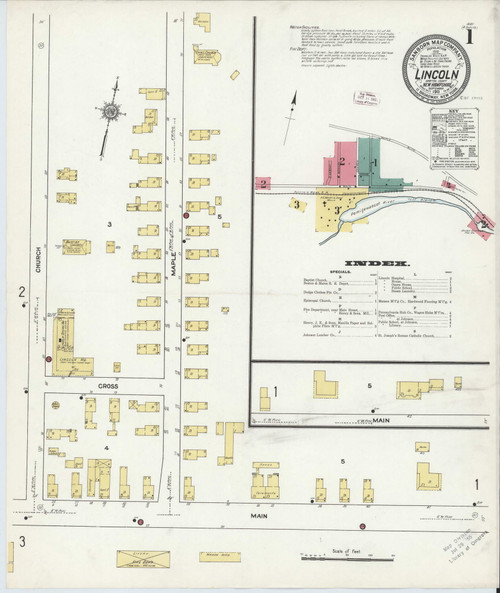 Lincoln, New Hampshire 1911 - Old Map New Hampshire Fire Insurance ...