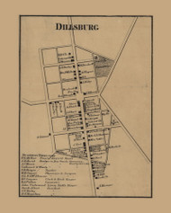 Dillsburg Village, Carroll Township, Pennsylvania 1860 Old Town Map Custom Print - York Co.