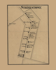 Strinestown Village, Conewago Township, Pennsylvania 1860 Old Town Map Custom Print - York Co.