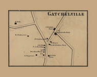 Gatchellville, Fawn Township, Pennsylvania 1860 Old Town Map Custom Print - York Co.
