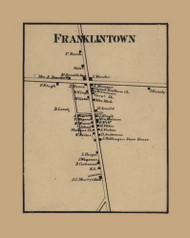 Franklintown Village, Franklin Township, Pennsylvania 1860 Old Town Map Custom Print - York Co.
