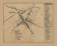 Hanover Village, Heidelberg Township, Pennsylvania 1860 Old Town Map Custom Print - York Co.