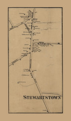 Stewartstown Village, Hopewell Township, Pennsylvania 1860 Old Town Map Custom Print - York Co.