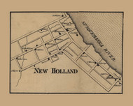 New Holland Village, Manchester Township, Pennsylvania 1860 Old Town Map Custom Print - York Co.
