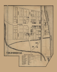 Goldsborough Village, Newberry Township, Pennsylvania 1860 Old Town Map Custom Print - York Co.