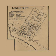 Lewisberry Village, Newberry Township, Pennsylvania 1860 Old Town Map Custom Print - York Co.